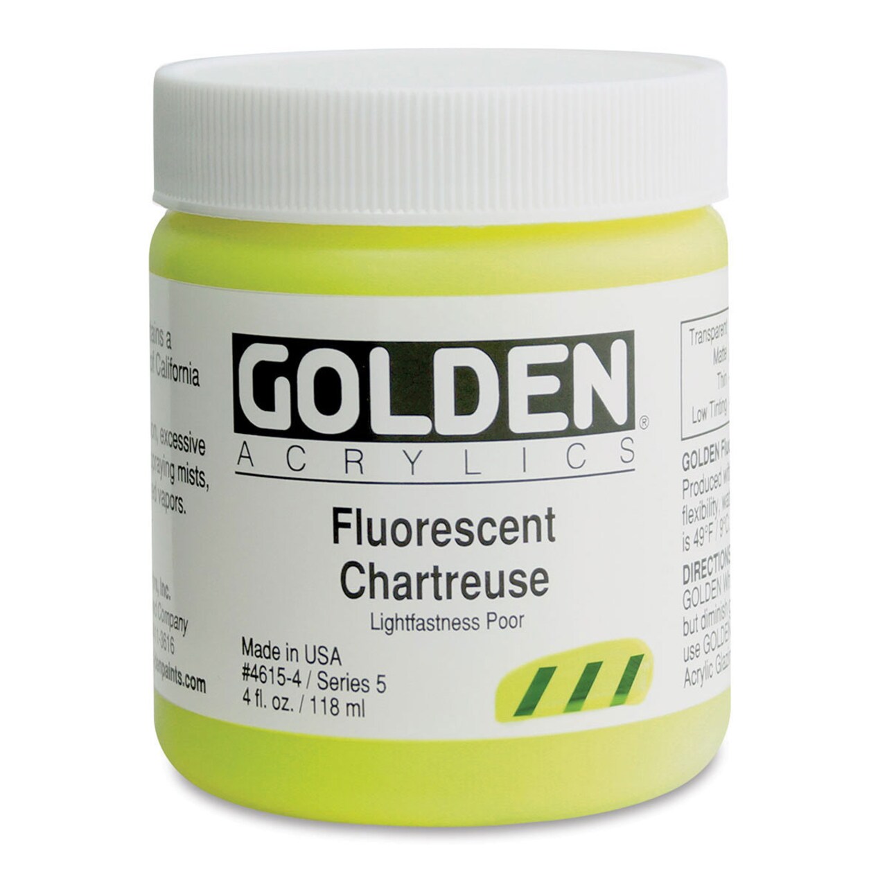 Golden Heavy Body Artist Acrylics - Flourescent Chartreuse, 4 oz jar